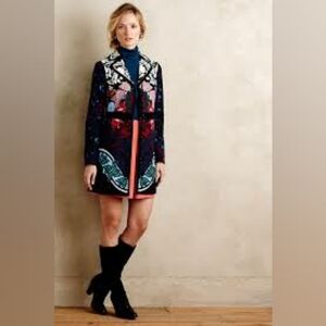 Anthropologie Florilege elevenses floral coat jacket Rare HTF